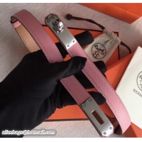 Sophisticated Hermes Width 20mm Epsom Calfskin Kelly Belt 706020 Pink/Silver