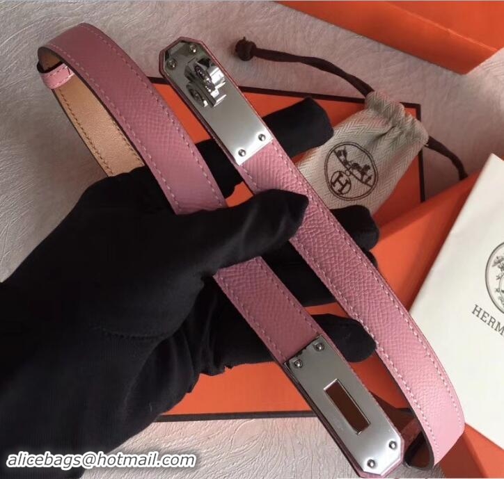 Sophisticated Hermes Width 20mm Epsom Calfskin Kelly Belt 706020 Pink/Silver