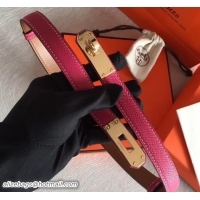 Classic Specials Hermes Width 20mm Epsom Calfskin Kelly Belt 706022 Fuchsia/Gold