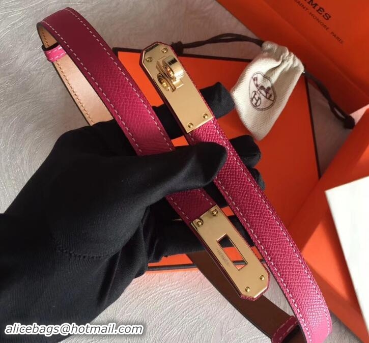 Classic Specials Hermes Width 20mm Epsom Calfskin Kelly Belt 706022 Fuchsia/Gold