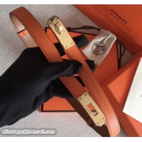 Best Product Hermes Width 20mm Epsom Calfskin Kelly Belt 706022 Orange/Gold