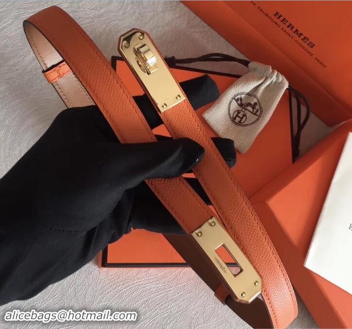 Best Product Hermes Width 20mm Epsom Calfskin Kelly Belt 706022 Orange/Gold