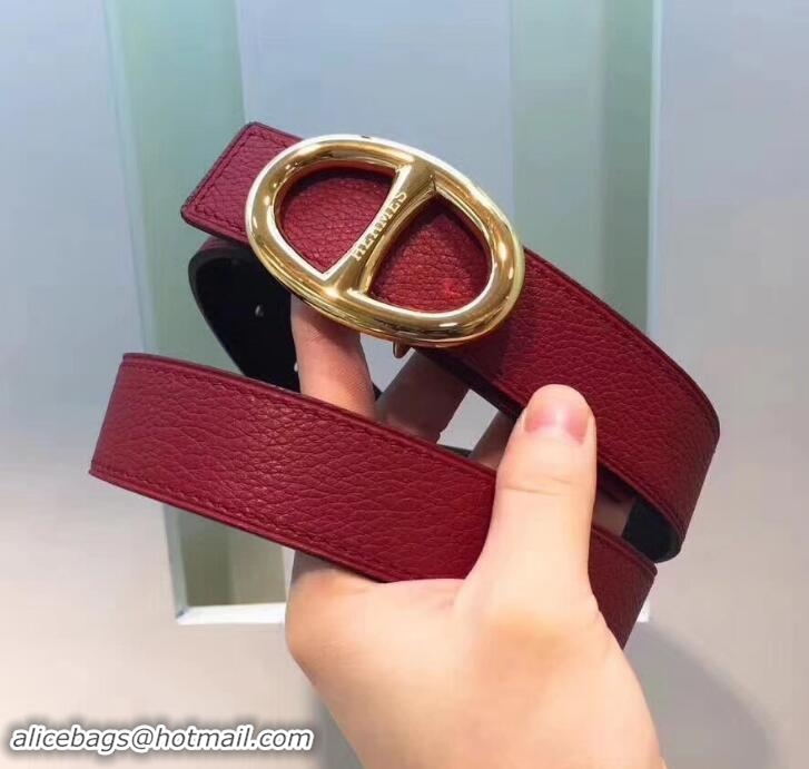 Best Grade Hermes Width 3cm Chaîne d'Ancre Belt Buckle And Reversible Leather Strap 706023 Red/Black