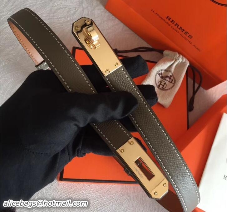 Pretty Style Hermes Width 20mm Epsom Calfskin Kelly Belt 706022 Etoupe/Gold