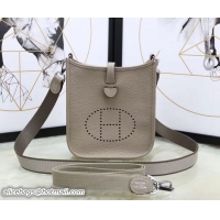 New Style Hermes Togo Leather Mini Evelyne Bag 327017 Grey