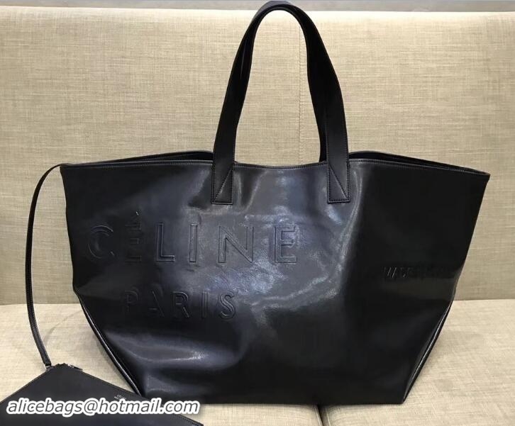 Duplicate Celine Logo Made In Medium Tote Bag in Black Leather C80201 2018