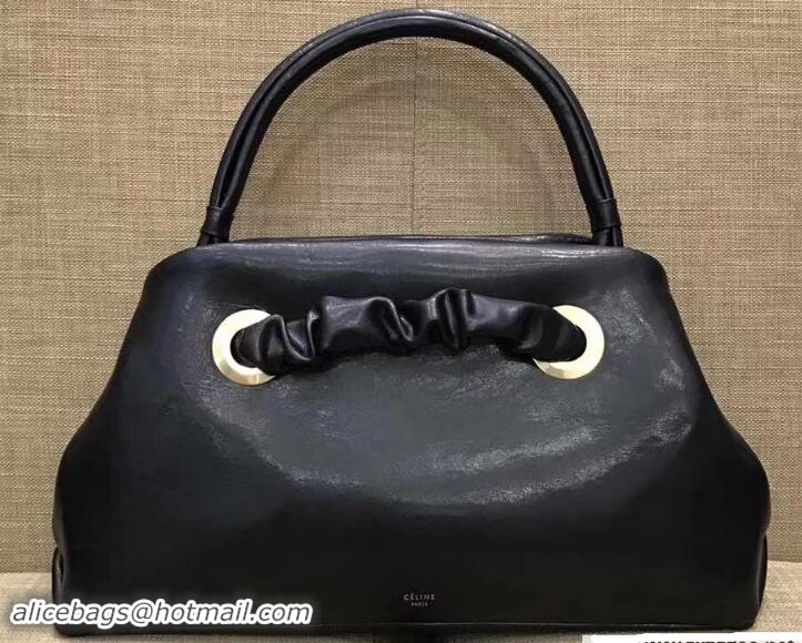 Best Price Celine Shiny Calfskin Small Purse with Eyelets Bag C80208 Black 2018