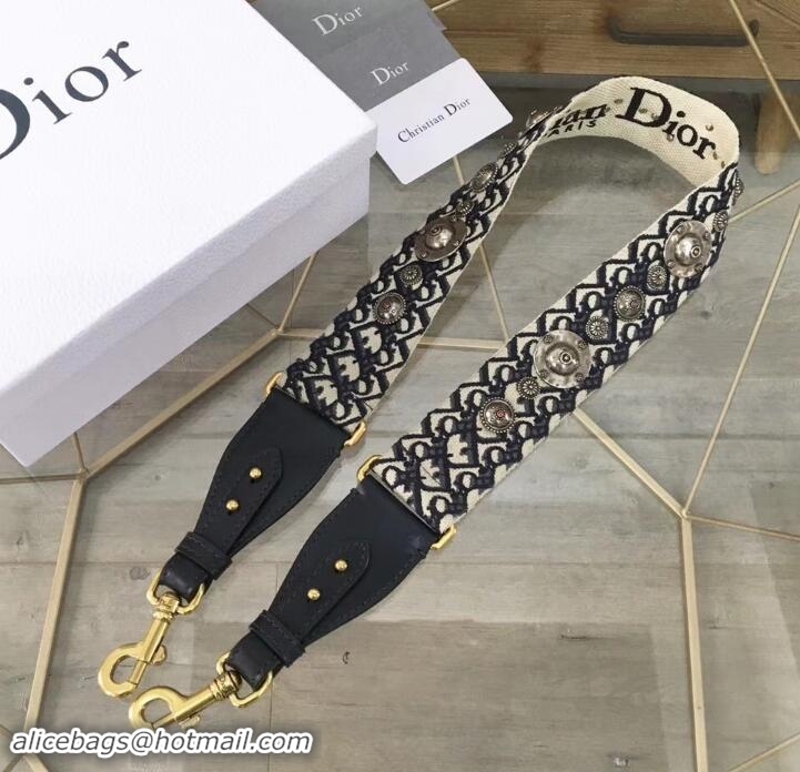 Pretty Style Dior Oblique strap in signature canvas black 800574 2018