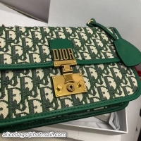 Good Looking Dior Oblique Canvas Medium "Dioraddict" Flap Bag Green 2018 Collection