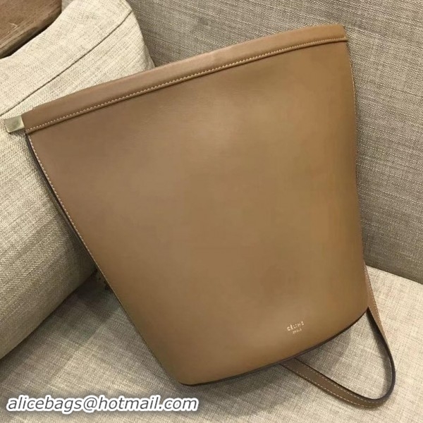 Duplicate Celine Calfskin Bucket Bag 110211 Tan 2018