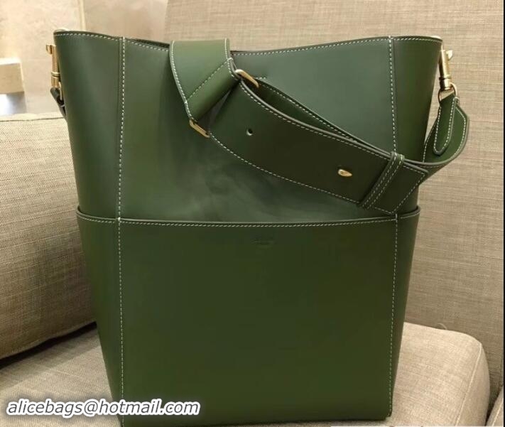 Good Quality Celine Sangle Bucket Bag In Natural Calfskin 111801 Green