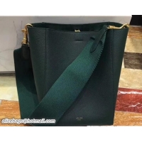 Good Looking Celine Sangle Small Bucket Bag In Soft Grained Calfskin 111802 Green