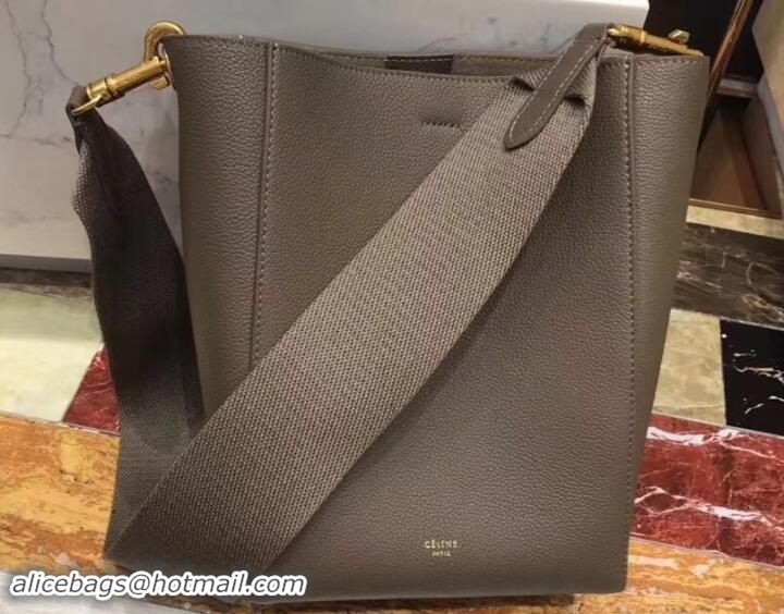 Grade Quality Celine Sangle Small Bucket Bag In Soft Grained Calfskin 111802 Etoupe