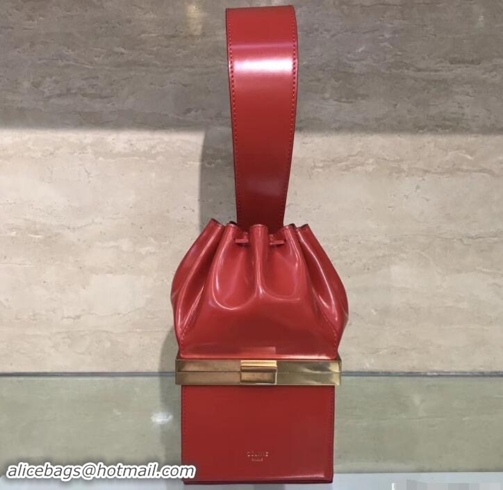 Duplicate Celin Limited Edtion Calfskin Box Handle Bag 111805 Red