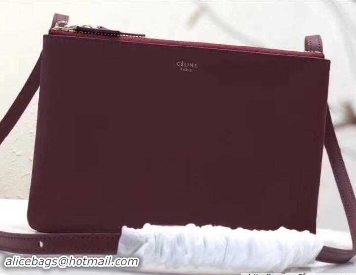 Good Quality Celine Trio Crossbody Large Bag 111820 Burgundy