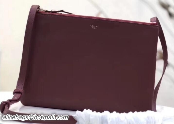 Well Crafted Celine Trio Crossbody Small Bag 111822 Burgundy