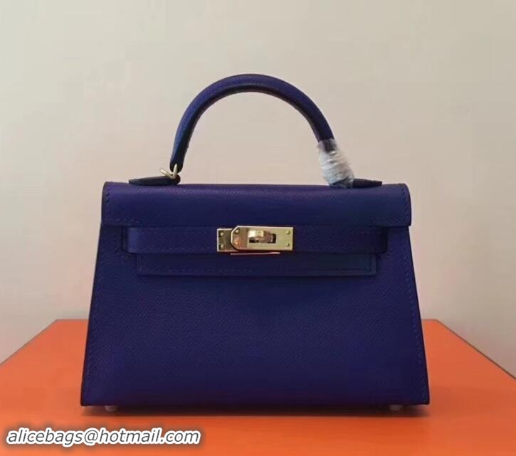 Trendy Design Herme Kelly 20 Mini II Bag Original Epsom Leather 110505 Blue