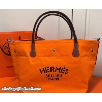 Discount Hermes Fourre-Tout Du Vintage Cavalier Canvas Tote Bag 110501 Orange 2018