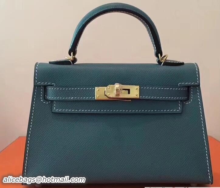 Shop Duplicate Herme Kelly 20 Mini II Bag Original Epsom Leather 110505 Emerald Green