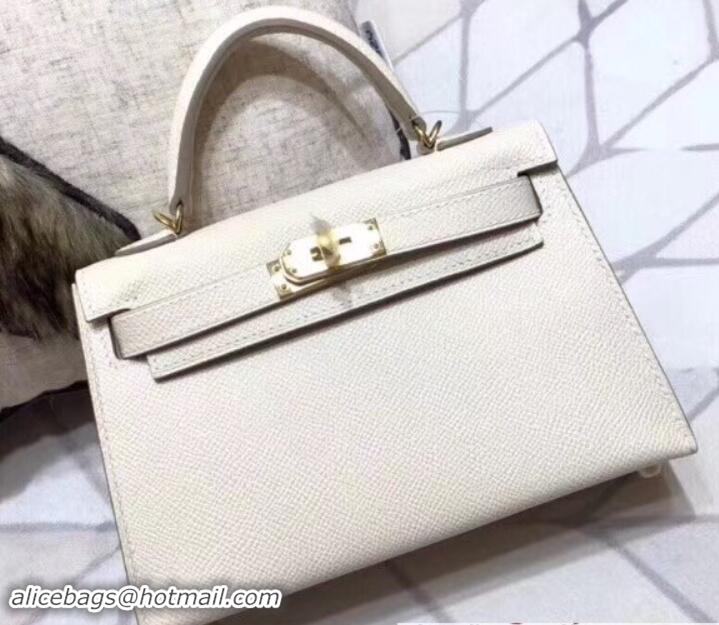 Trendy Design Herme Kelly 20 Mini II Bag Original Epsom Leather 110505 White