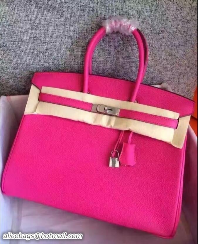 Top Design Hermes Mini Birkin 25cm Bag in Original Togo Leather Bag 1102260 Rose Tyrien