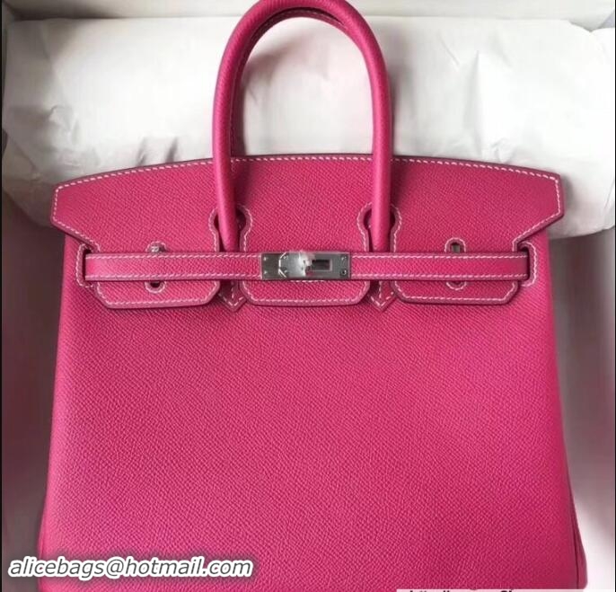 Grade Design Hermes Mini Birkin 25cm Bag in Original epsom Leather Bag 1102261 Rose Tyrien