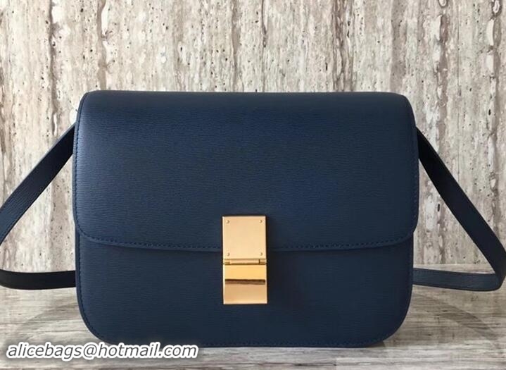 Purchase Celine Classic Box Flap Shoulder Bag in Epi Leather 122501 Dark Blue 2018