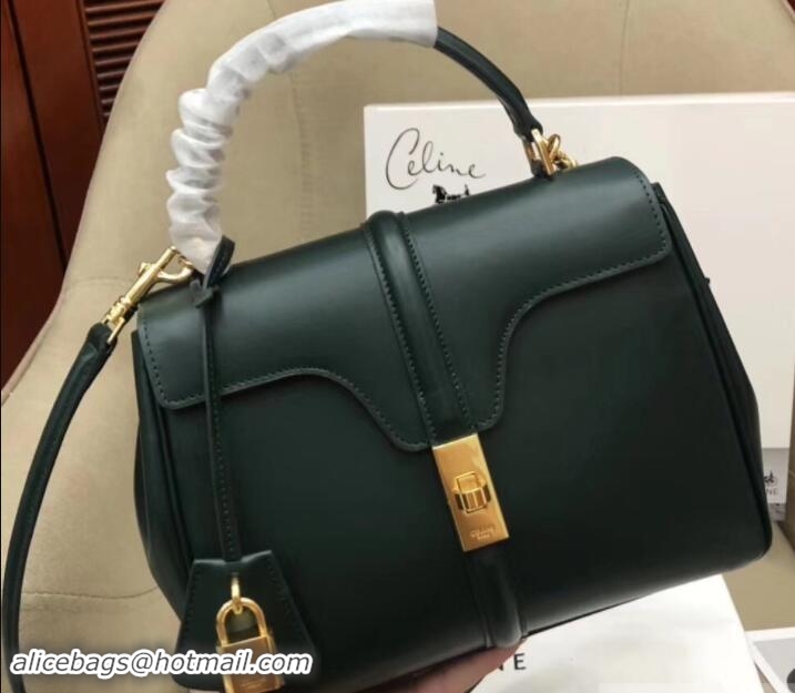 Classic Celine Calfskin Small 16 Bag dark green 188003/188004 2019