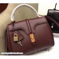 Trendy Design Celine Calfskin Small 16 Bag Burgundy 188003/188004 2019