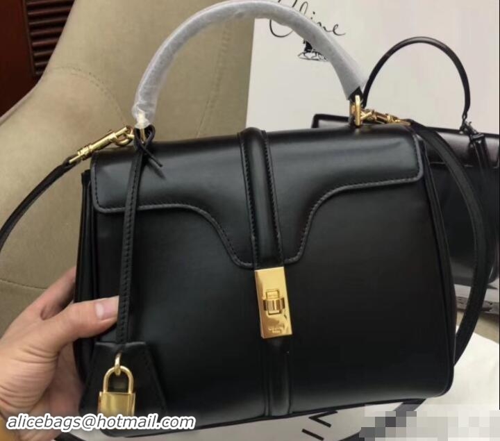 Unique Style Celine Calfskin Small 16 Bag Black 188003/188004 2019
