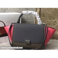 Unique Style Celine Tricolor grained Calfskin Trapeze small Bag 122506 red/gray