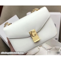 Grade Celine Shiny Calfskin Medium C Bag White 187253 2019