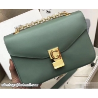 Sumptuous Celine Shiny Calfskin Medium C Bag Light Green 187253 2019