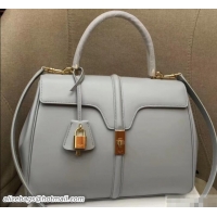 Top Grade Celine Calfskin Medium 16 Bag Pale Gray 187373/187374 2019