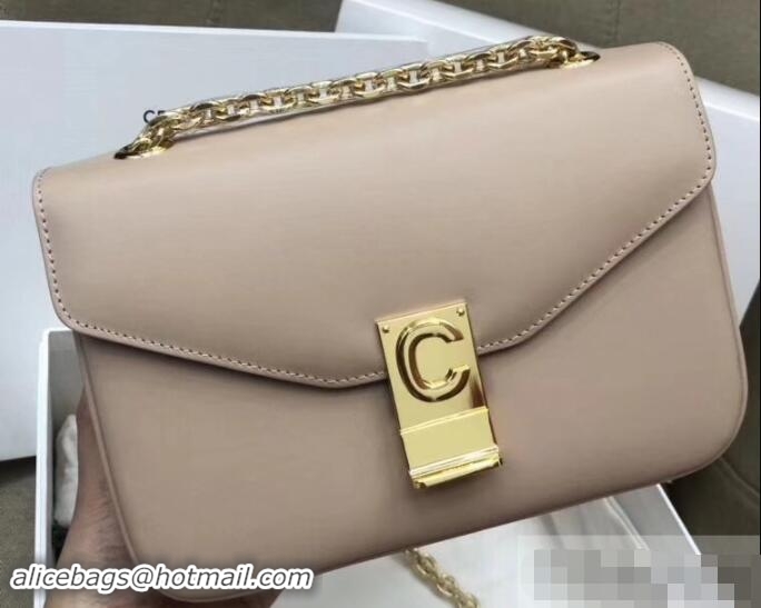 Pretty Style Celine Shiny Calfskin Medium C Bag Beige 187253 2019