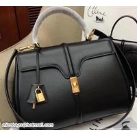 Top Design Celine Calfskin Medium 16 Bag Black 187373/187374 2019