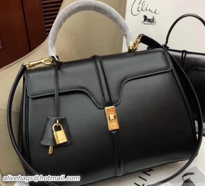 Top Design Celine Calfskin Medium 16 Bag Black 187373/187374 2019