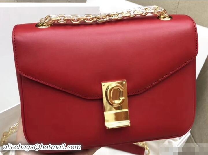 Best Price Celine Shiny Calfskin Medium C Bag Red 187253 2019