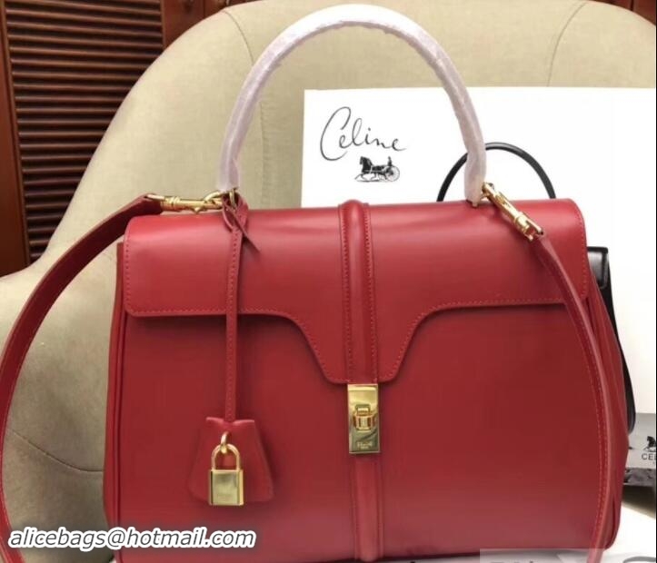 Good Looking Celine Calfskin Medium 16 Bag Red 187373/187374 2019