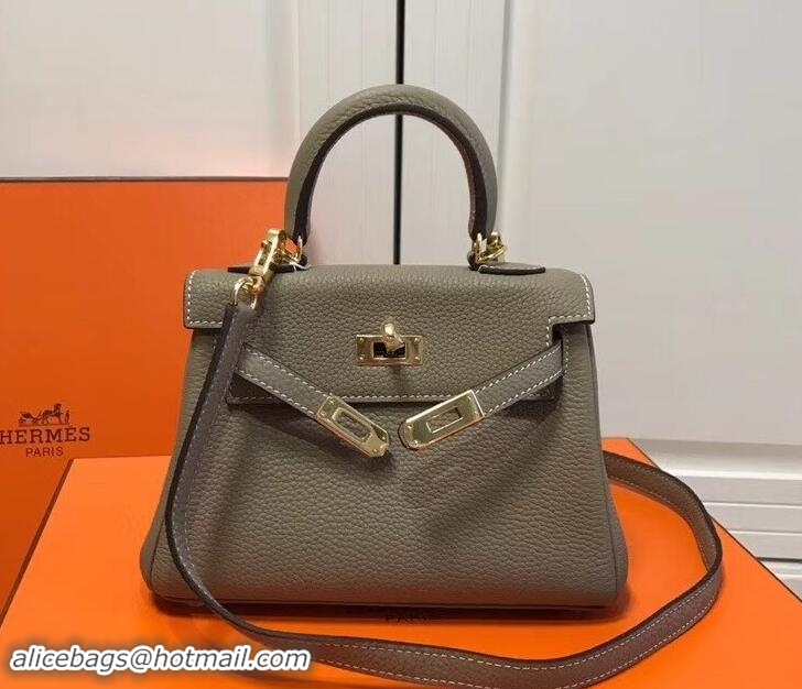 Discount Hermes mini kelly 20 bag camel in clemence leather with golden hardware 103021