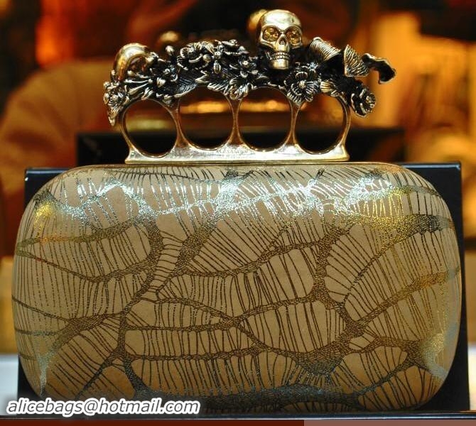 Trendy Design Alexander McQueen Knuckle-Box Clutch In Bronzed Sheepskin PW22