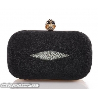 Best Grade Alexander Mcqueen Clutch Bag 9636 Black Devil fishskin