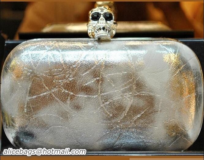 Perfect Alexander McQueen Skull Box Clutch In Bronzed Sheepskin PW18