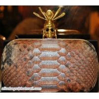 Best Price Alexander McQueen Genuine Python Leather Skull Box Clutch PW130