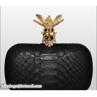 Durable Alexander Mcqueen Clutch Bag 9636 Black elephants grain