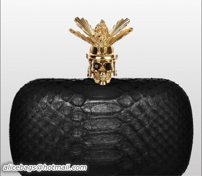 Durable Alexander Mcqueen Clutch Bag 9636 Black elephants grain