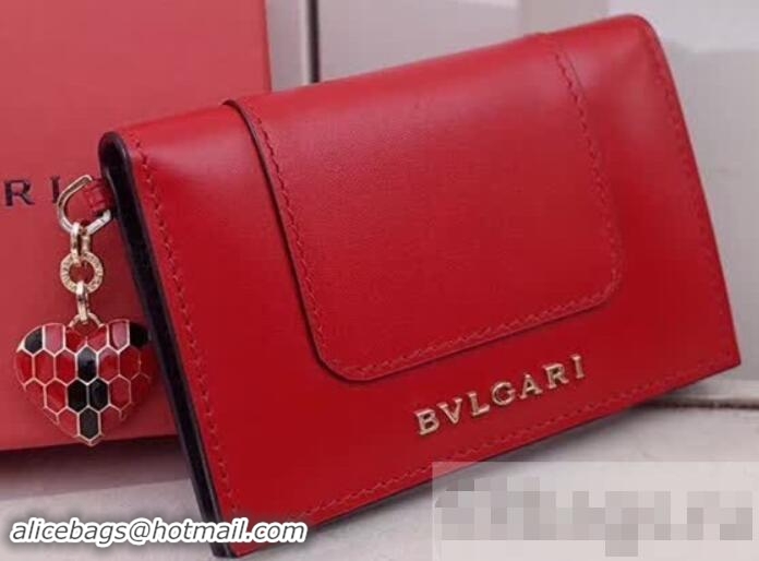 Luxurious Bvlgari Serpenti Forever Credit Card Holder 285444 Red