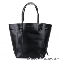 Duplicate Celine Medium Cabas Phantom Bag Calfskin C3385 Black