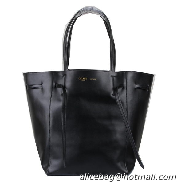 Duplicate Celine Medium Cabas Phantom Bag Calfskin C3385 Black