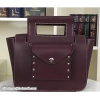 Perfect Celine Natural Calfskin Medium Square Tote Bag 73083 Burgundy